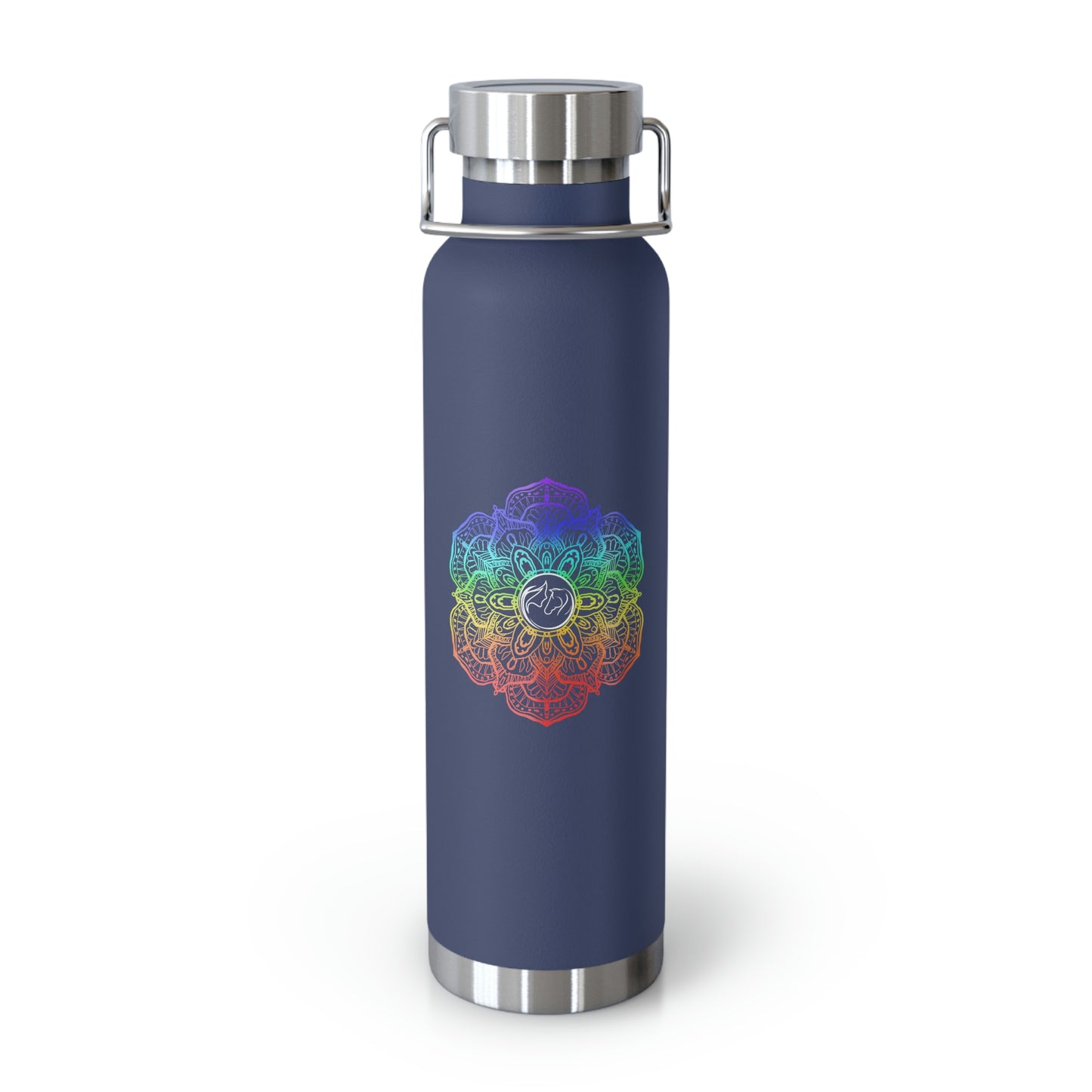 Copper Vacuum Insulated Bottle, 22oz with Chakra Design