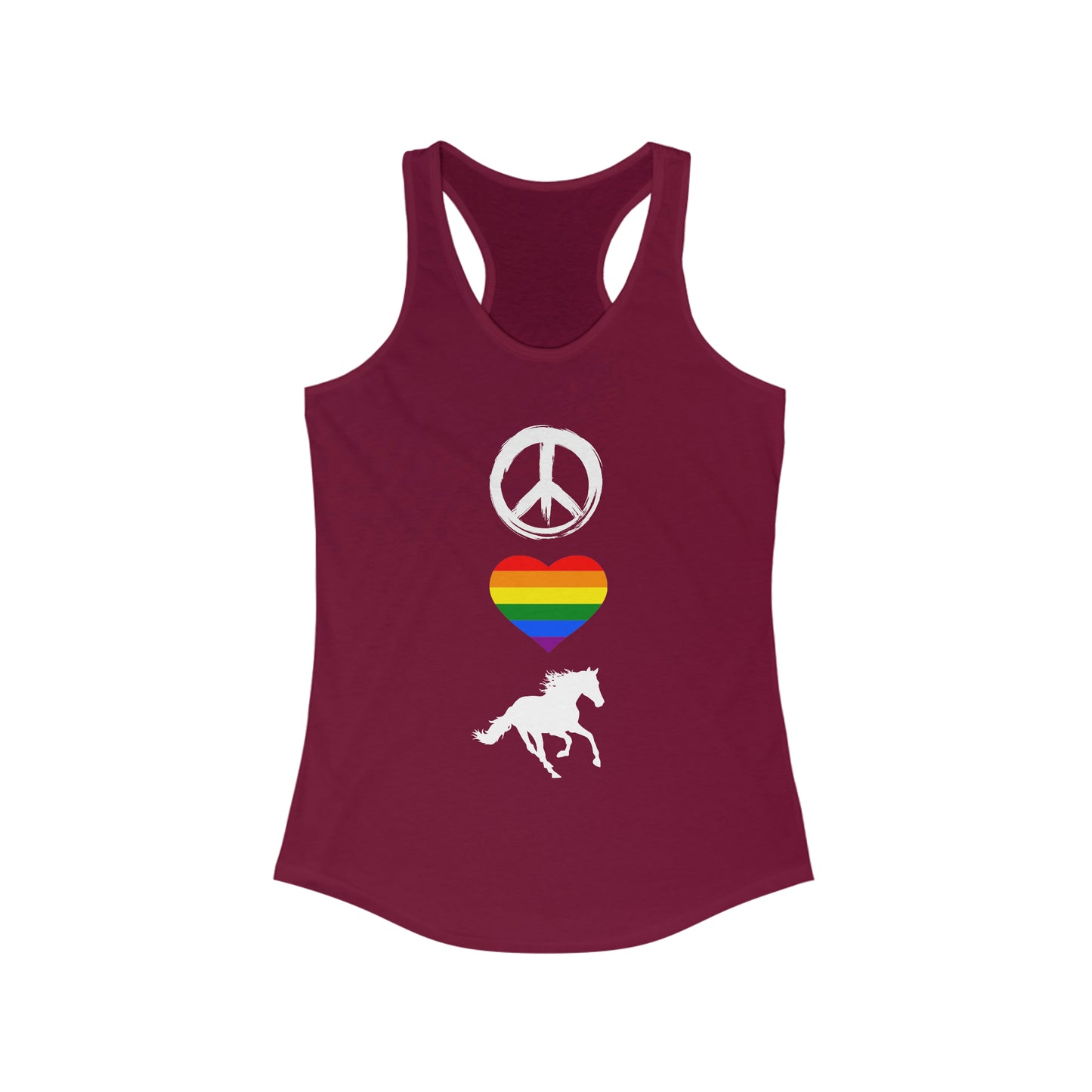 Peace Love Horses Pride Tank